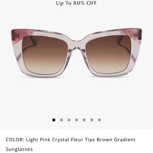 Diff Eyewear Pink Crystal Sunglasses with Brown Gradient Lenses